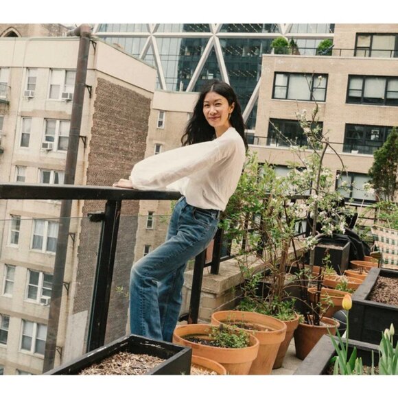 💕DOEN💕 Doen x Dronme Denim Dronme Jeans ~ Cascade Wash Blue 35 - Picture 4 of 16